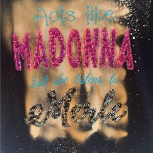 Graphic Band Tee with Sequin Text